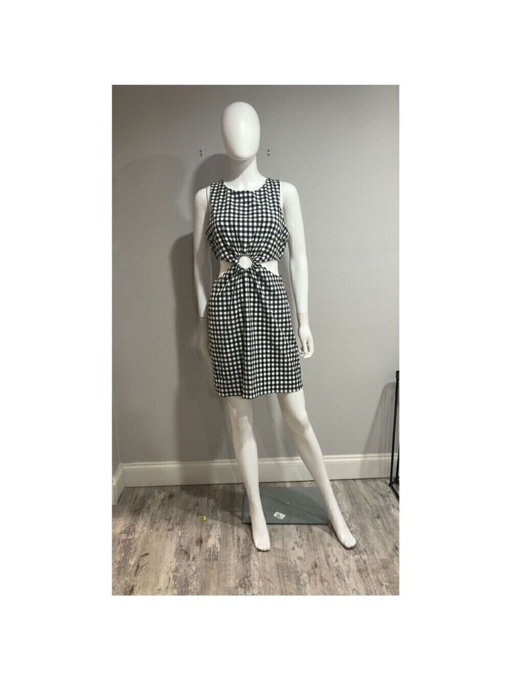 Wayf Jules Cutout O-ring Minidress in Black and White Size Medium - Picture 7 of 11